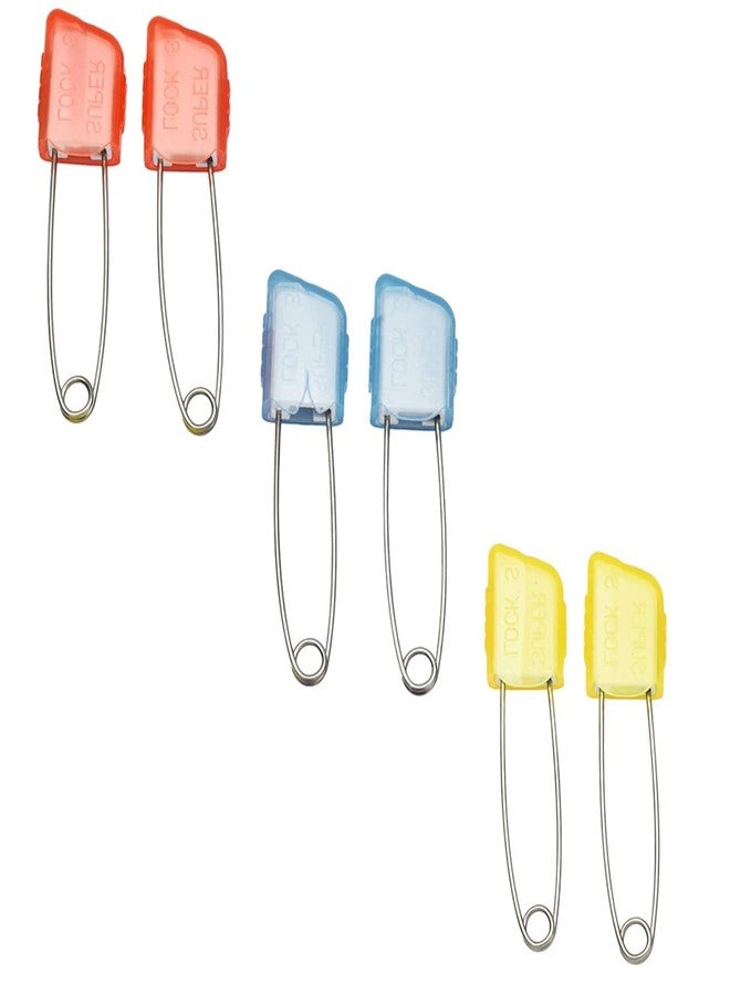 Rexulti 12 Pieces Safety Pins Plastic Head Baby Diaper Pins Stainless Steel Nappy Pins Safety Locking Cloth Pins Multi Color (Big) - Image 5